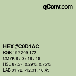 カラーコード: HEX #C0D1AC | qconv.com