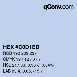 Color code: HEX #C0D1ED | qconv.com