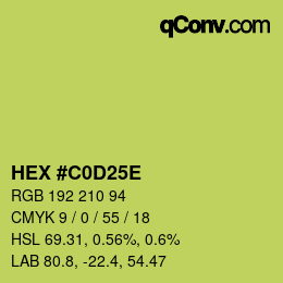 Color code: HEX #C0D25E | qconv.com
