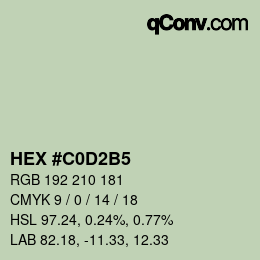 カラーコード: HEX #C0D2B5 | qconv.com
