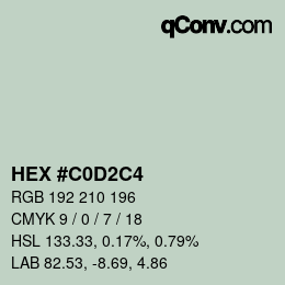 Color code: HEX #C0D2C4 | qconv.com