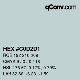 Color code: HEX #C0D2D1 | qconv.com