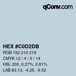Código de color: HEX #C0D2DB | qconv.com