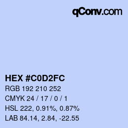 Farbcode: HEX #C0D2FC | qconv.com
