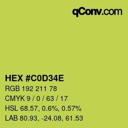 Color code: HEX #C0D34E | qconv.com