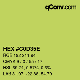 Color code: HEX #C0D35E | qconv.com