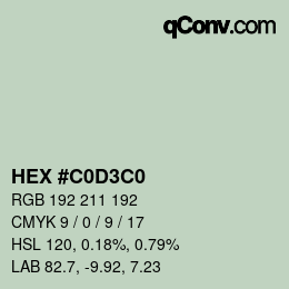 Color code: HEX #C0D3C0 | qconv.com