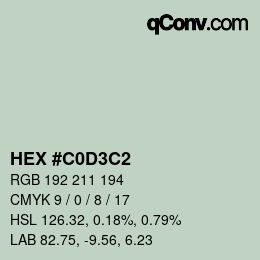 Código de color: HEX #C0D3C2 | qconv.com