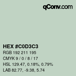 Color code: HEX #C0D3C3 | qconv.com