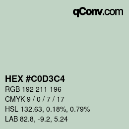 Color code: HEX #C0D3C4 | qconv.com
