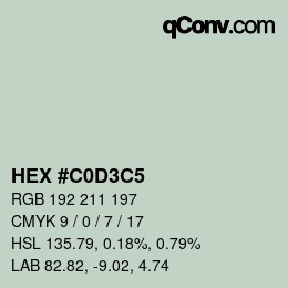 Farbcode: HEX #C0D3C5 | qconv.com