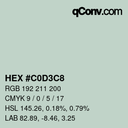 Color code: HEX #C0D3C8 | qconv.com