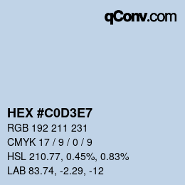 Code couleur: HEX #C0D3E7 | qconv.com
