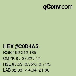 カラーコード: HEX #C0D4A5 | qconv.com