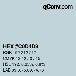 Color code: HEX #C0D4D9 | qconv.com