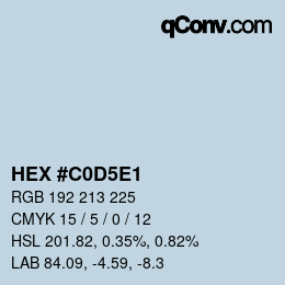 Color code: HEX #C0D5E1 | qconv.com