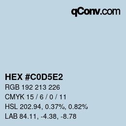 Farbcode: HEX #C0D5E2 | qconv.com