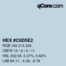 Código de color: HEX #C0D5E2 | qconv.com