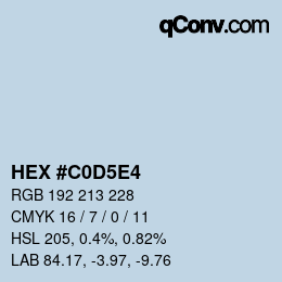 カラーコード: HEX #C0D5E4 | qconv.com