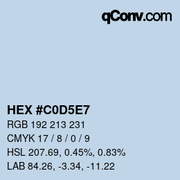 Farbcode: HEX #C0D5E7 | qconv.com