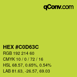 カラーコード: HEX #C0D63C | qconv.com