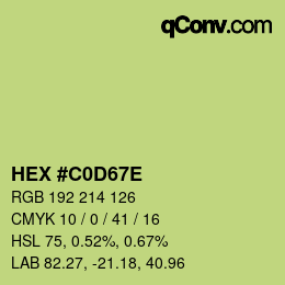 Color code: HEX #C0D67E | qconv.com