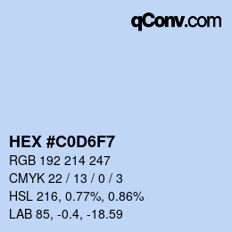 Color code: HEX #C0D6F7 | qconv.com