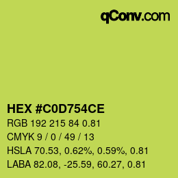 Farbcode: HEX #C0D754CE | qconv.com