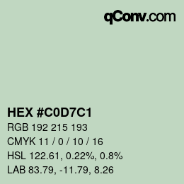 Farbcode: HEX #C0D7C1 | qconv.com
