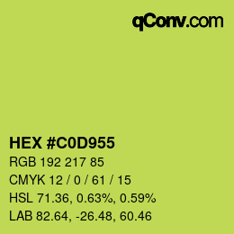 Color code: HEX #C0D955 | qconv.com