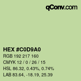 カラーコード: HEX #C0D9A0 | qconv.com