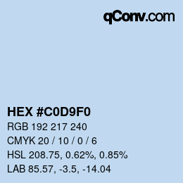 Farbcode: HEX #C0D9F0 | qconv.com