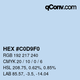 Color code: HEX #C0D9F0 | qconv.com