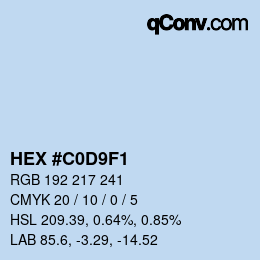 Color code: HEX #C0D9F1 | qconv.com