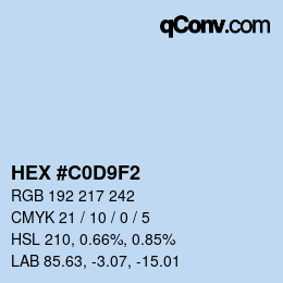 Color code: HEX #C0D9F2 | qconv.com