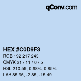Color code: HEX #C0D9F3 | qconv.com