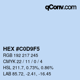 Color code: HEX #C0D9F5 | qconv.com