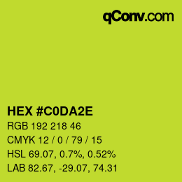 Color code: HEX #C0DA2E | qconv.com
