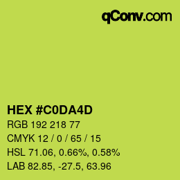 Color code: HEX #C0DA4D | qconv.com