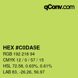 颜色代码: HEX #C0DA5E | qconv.com