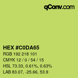 カラーコード: HEX #C0DA65 | qconv.com