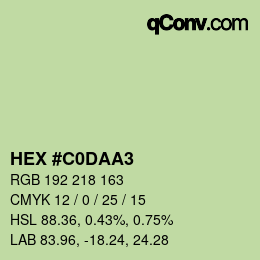 Color code: HEX #C0DAA3 | qconv.com