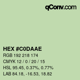 Color code: HEX #C0DAAE | qconv.com