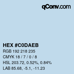 Color code: HEX #C0DAEB | qconv.com