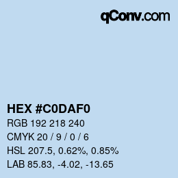 Color code: HEX #C0DAF0 | qconv.com