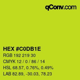 Color code: HEX #C0DB1E | qconv.com