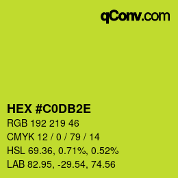 Color code: HEX #C0DB2E | qconv.com