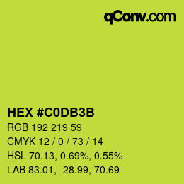 Color code: HEX #C0DB3B | qconv.com