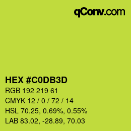 Color code: HEX #C0DB3D | qconv.com