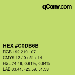 カラーコード: HEX #C0DB6B | qconv.com